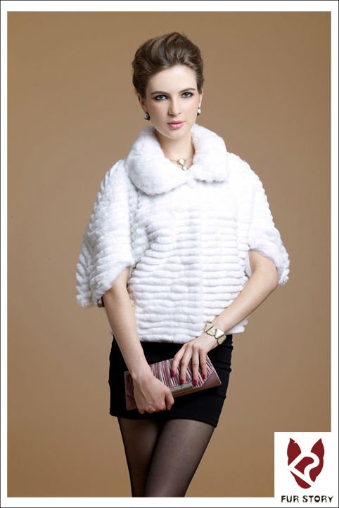 2012 New Real Rex rabbit fur coat shawl jacket  poncho stole cape wrap  5 colors Beautiful and soft shipping free