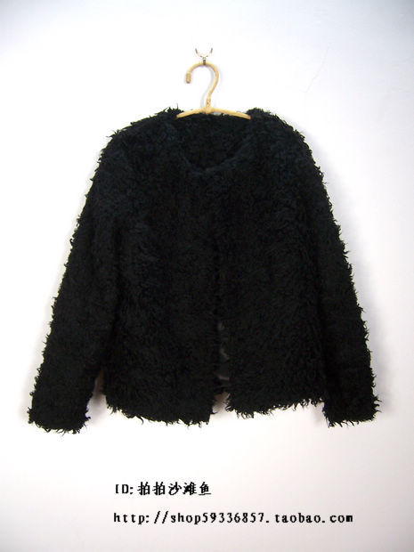 2012 New Rolls The Lambs Wool Fashion Short Paragraph Coat Imitation Fur Feather Joker Coat +Free Shipping