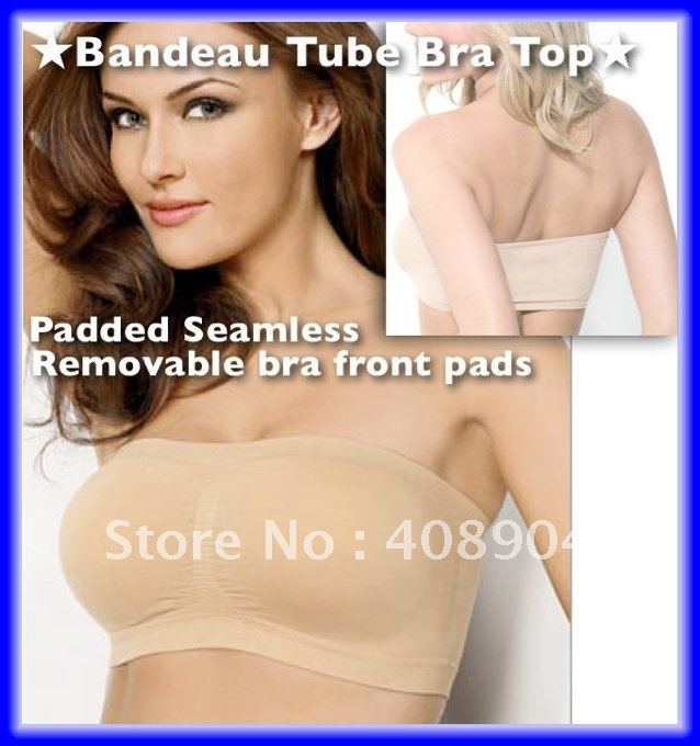 2012 new Seamless Tube top Bra Bandeau Bra with padding S-XXL 90pcs(3pcs a set)