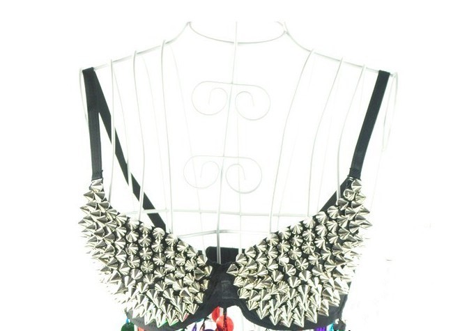 2012 New Sexy Bras Women Party Disco Rivet Bra Punk Dance Bras For Women FREE SHIPPING Best Quality 250