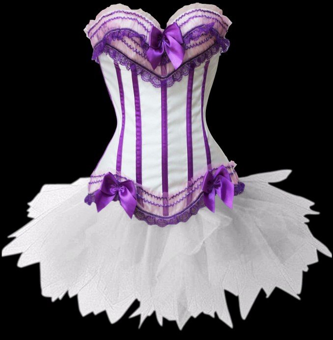 2012 New Sexy Purple & White CORSET & WhiteTUTU SET / G-String Sexy Lingerie Wholesale,Corset Dress