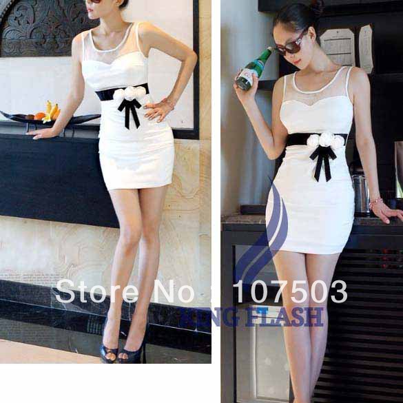 2012 New Sexy Women's Lady Ball Slim Mini sleeveless Dress free shipping 8021