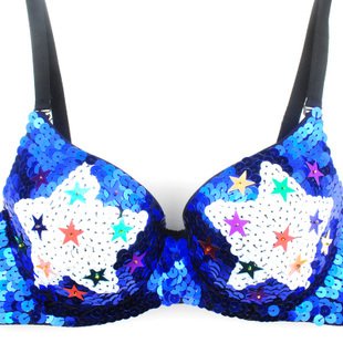 2012 new stage costume ladies ' Candy-colored DS performance clothing the stars sparkle sequin bikini underwear bra