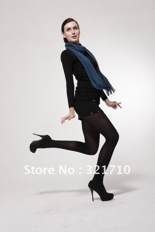 2012 NEW style lady's dot jacquard tight high filar socks woman's leggings pantyhose wholesale 65020