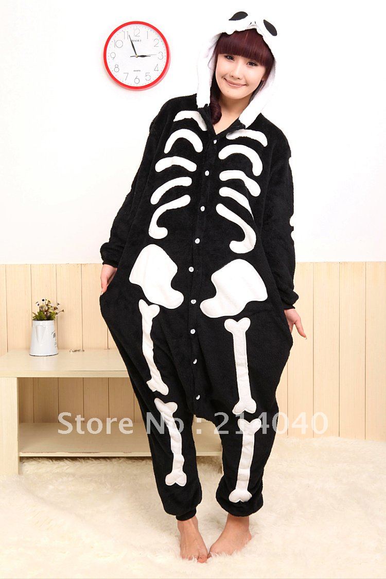 2012 New Style SkSeleton Animal Costume Kigurumi Pajamas Adult Cosplay Sleepwear