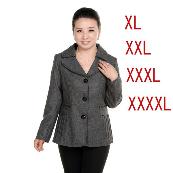 2012 new style women's winter wool Fatso clothes woolen coat  cardigan coats jackets XL-XXXXL