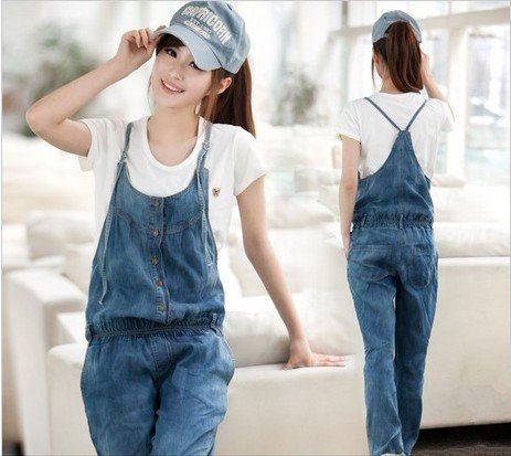 2012 new summer piece denim pants, suspenders, baggy denim overalls, free shipping-G159