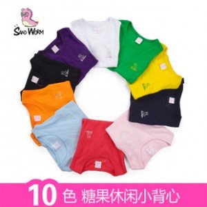 2012 New! ten Colour vest(6pcs/lot) sleeveless tshirts/children tees children clothing wholesale and freeshipping