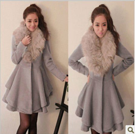 2012 NEW Winter & Autumn Hot-selling Fashion women's Clothings Fur Collar Korean Warm Windbreaker Lady's Coat FREE SHIPPING