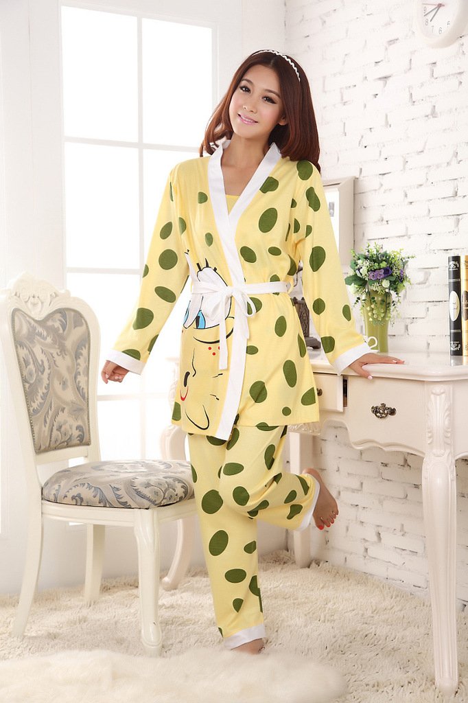 2012 new winter cartoon pajamas   The SpongeBob SquarePants cotton female models pajamas   Homewear