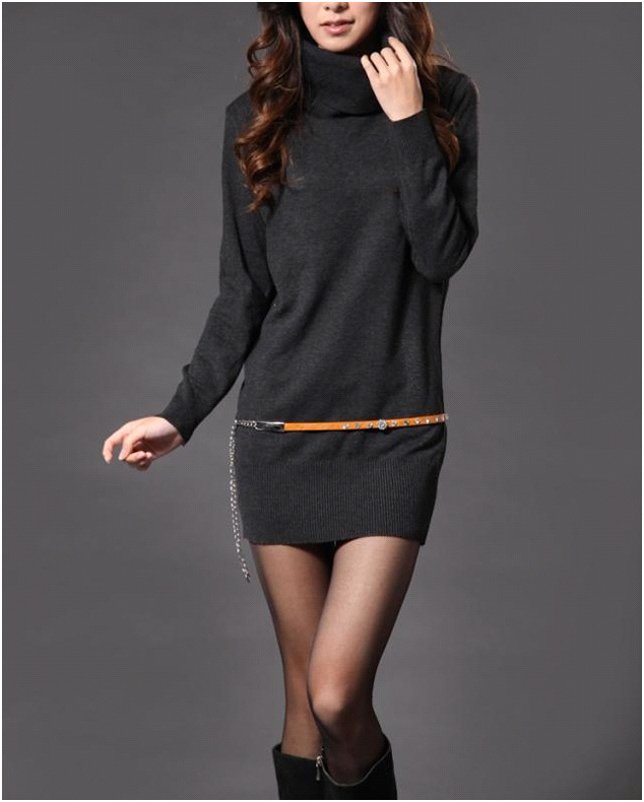 2012 New  Winter fashion women's cardigan sweater long sleeve solid  turtleneck ladies knitwear sweater + free shipping