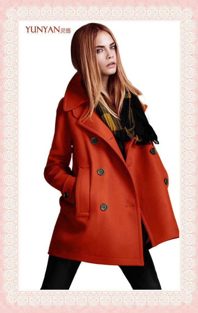 2012 new winter new wool long coat section and the wind in the thickened double breasted wool coat