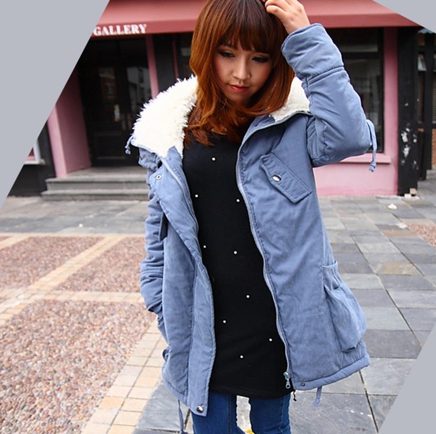 2012 New Winter Women Jacket Coat,Sheep Fur Collar,Women Warm cotton padded Outerwear,Casual Long Style Parka Retail