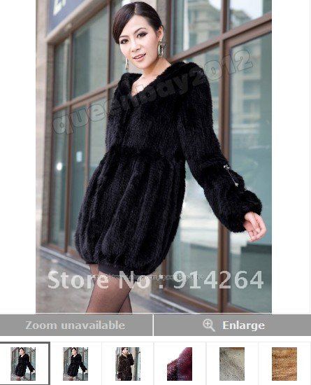 2012 New Women 100% Real Knitted Mink Fur Long Coat Outwear Jacket Hoody Fashion Vintage Women /free shipping