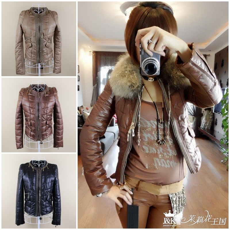 2012 New Women Fashion Cotton Padded Down Jackets Coat Winter Zip OL Short Parka Warm Outwear