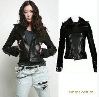 2012 new women leather motorcycle version of a suit, women's jacket free shipping