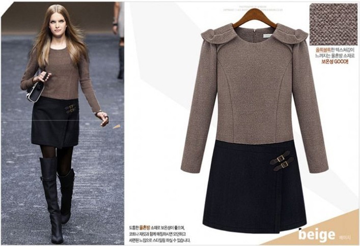 2012 new women new thin rendering wool fashion autumn dress