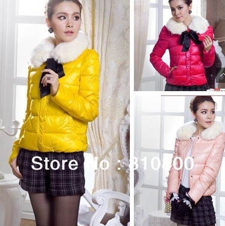 2012 new women's Sweet and lovely bowknot hair short coat jacket Candy color