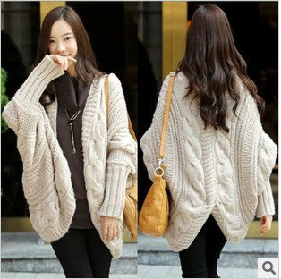 2012 New Women Tiger Pattern Loose Long Bat Wing Sleeve sweeter loose bat type long sleeve sweater knitted coat wholesale