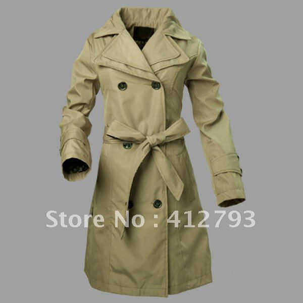 2012 New Womens Long Sleeve Slim-fit Windbreaker Jacket Coat SIZE M/L/XL/XXL  Free Shipping