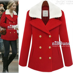 2012 NEW [YZ048] women's winter fur collar outerwear, trench, thick suits, female woolen coats jackets free shipping