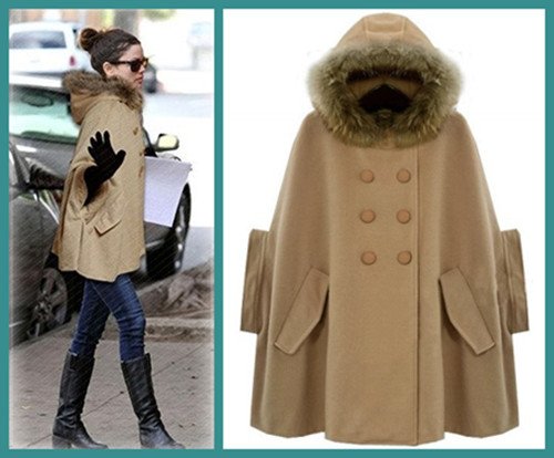 2012 NEW [YZ054] women's winter fur collar hooded outerwear, trench, thick female woolen coats mantle jackets free shipping