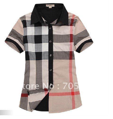 2012 newest women shirts,fashions brand short 100% cotton sleeve shirts,plaid short shirts.high quality shirts,free shipping