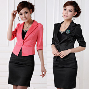 2012 ol fashion women's work wear work wear suit professional set blazer skirt