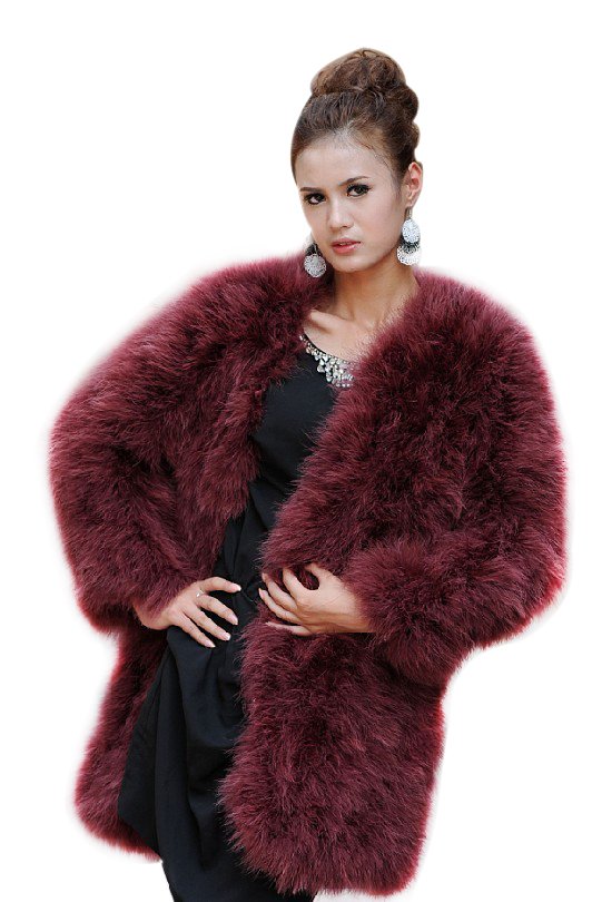 2012 ostrich hair woman long section of fur jacket /  fashion winter coat, free shipping by DHL, WWC006