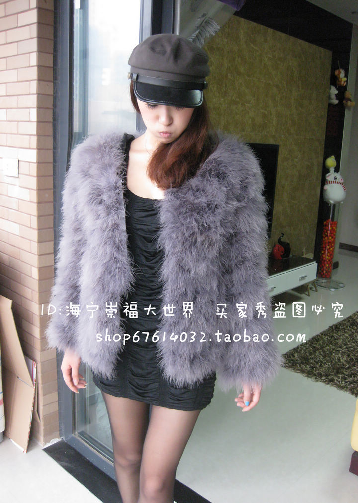 2012 ! ostrich wool short design fur coat turkey wool