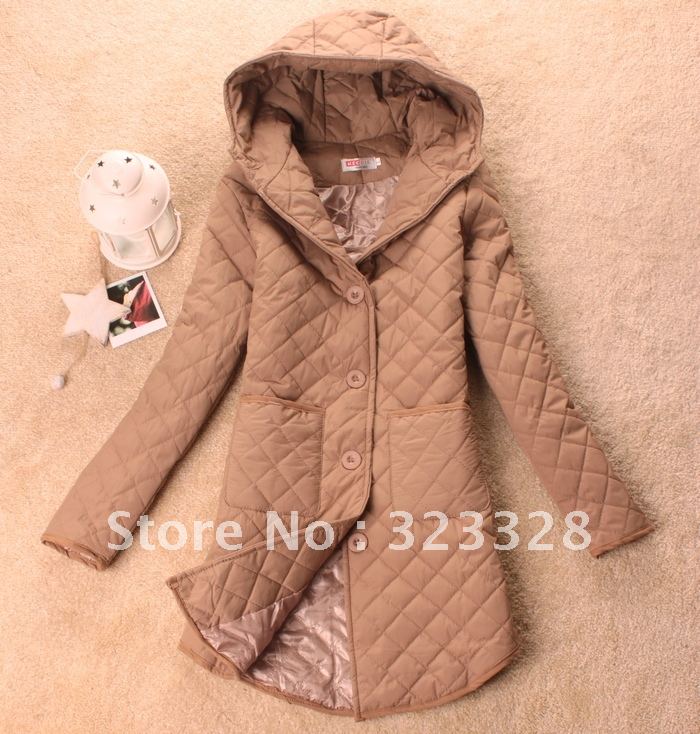 2012 outerwear autumn and winter women cotton-padded jacket medium-long thin wadded jacket cotton-padded jacket outerwear