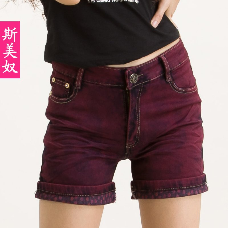 2012 pants roll up hem shorts ultra elastic shorts female plus size mid waist shorts summer thin fabric