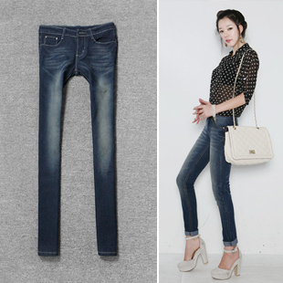 2012 pencil pants classic whisker wearing white all-match skinny pants female jeans boot cut jeans 3061