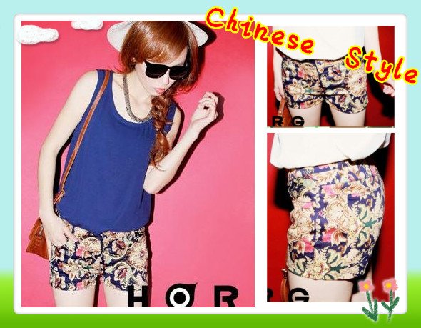 2012 personalized fashion vintage shorts,Chinese Style Printed Short Pants