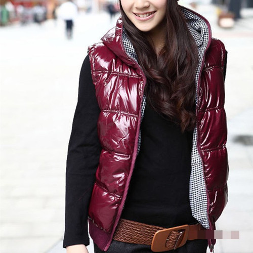 2012 plus size casual reversible hooded vest new arrival vest outerwear