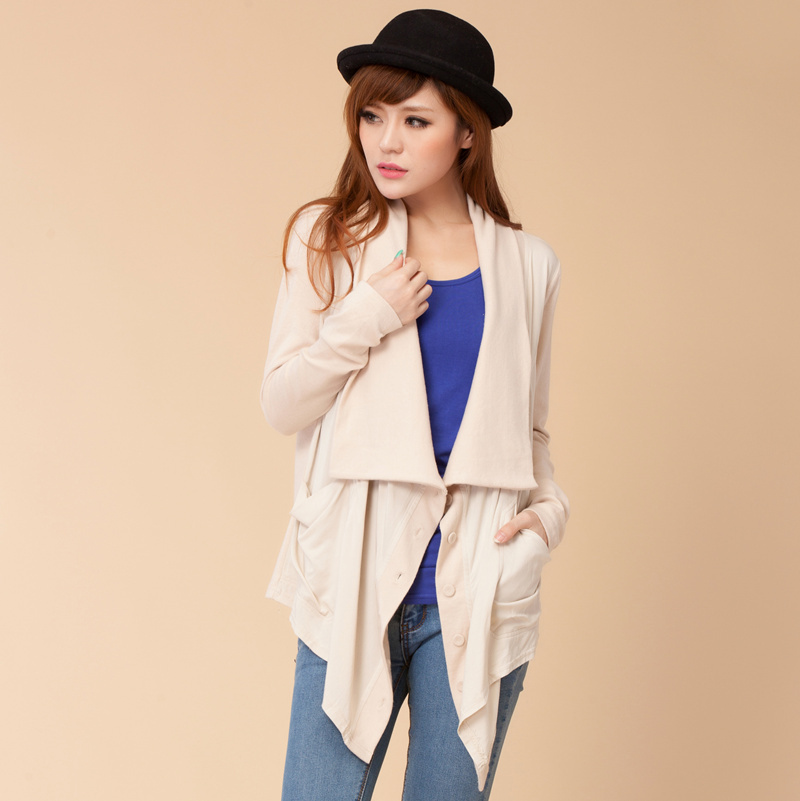 2012 plus size clothing loose outerwear patchwork female cardigan 078