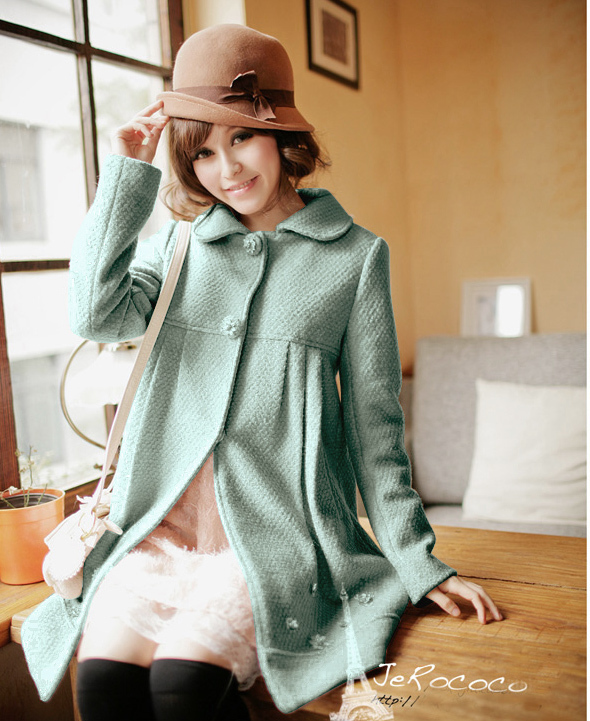 2012 plus size fashion maternity clothing autumn and winter autumn winter thickening wool woolen overcoat top outerwear