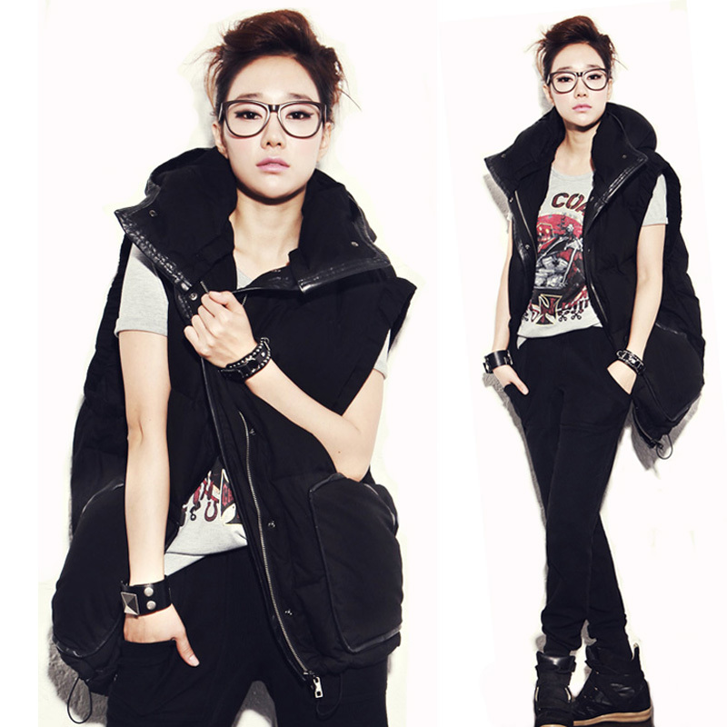 2012 plus size hooded thickening cotton women /lady  vest female medium-long loose fashion vest free shipping