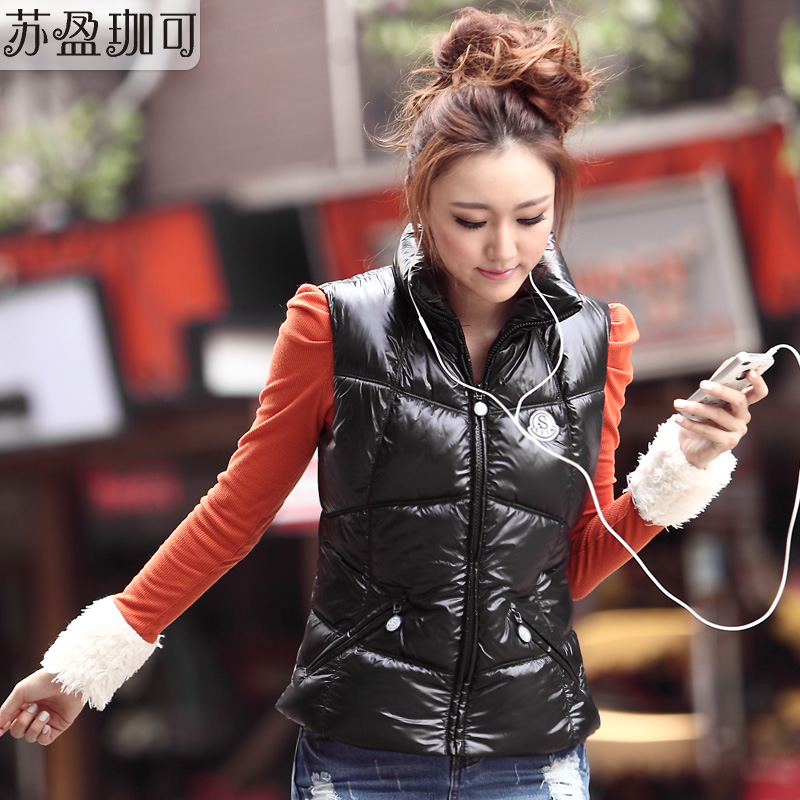 2012 plus size vest female stand collar short design casual vest