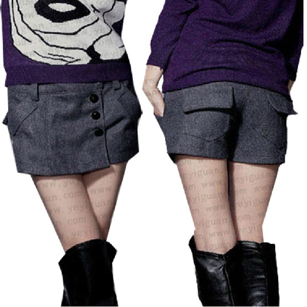 2012 plus size woolen shorts autumn and winter female boot cut jeans female autumn and winter culottes