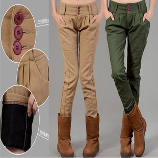 2012 plus velvet women's trousers candy chromophous thickening new arrival pencil pants LL015