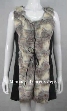 2012 prettysteps new style winter vest winter coat fashion warm fake fur winter and fall vest