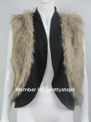 2012 prettysteps new style winter vest winter coat fashion warm fake fur winter and fall vest