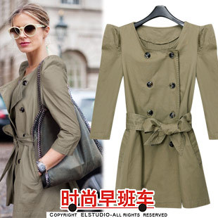 2012 puff sleeve slim short design small trench female jk835