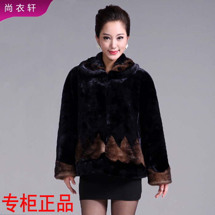 2012 quinquagenarian winter quality imitation mink marten velvet fur overcoat middle-age women fur coat