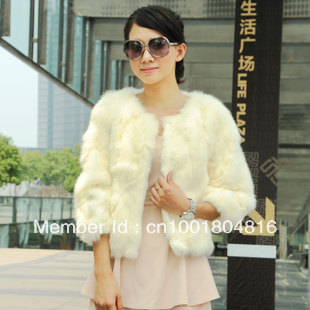 2012 rabbit fur coat fur vest women's fur coat   free shipping