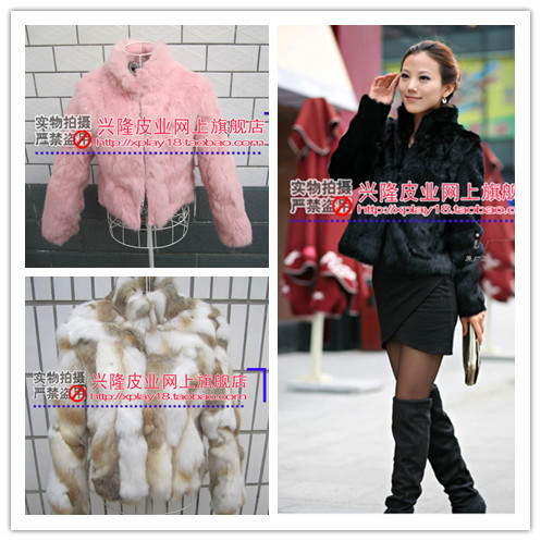 2012 rabbit fur coat short design fur vest long-sleeve women's fur coat