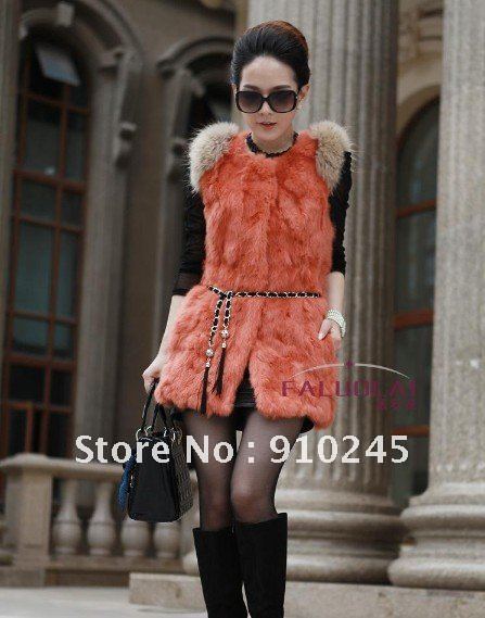 2012  rabbit fur coat vest short design female vest wholesale and retail freeshipping