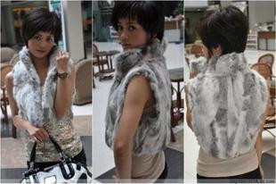 2012 rabbit fur stand collar outerwear rabbit fur outerwear vest Women fur overcoat