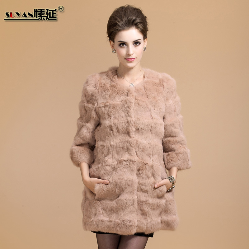 2012 rabbit fur women's medium-long outerwear fur coat